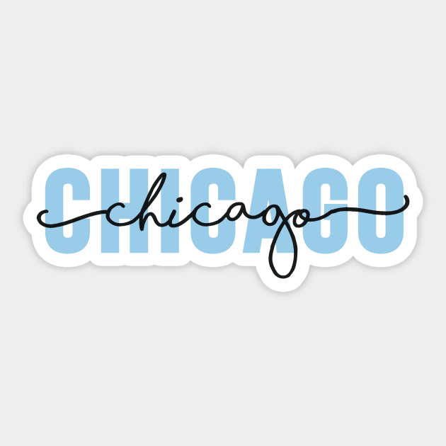 Chicago - Blue Sticker by emilystp23